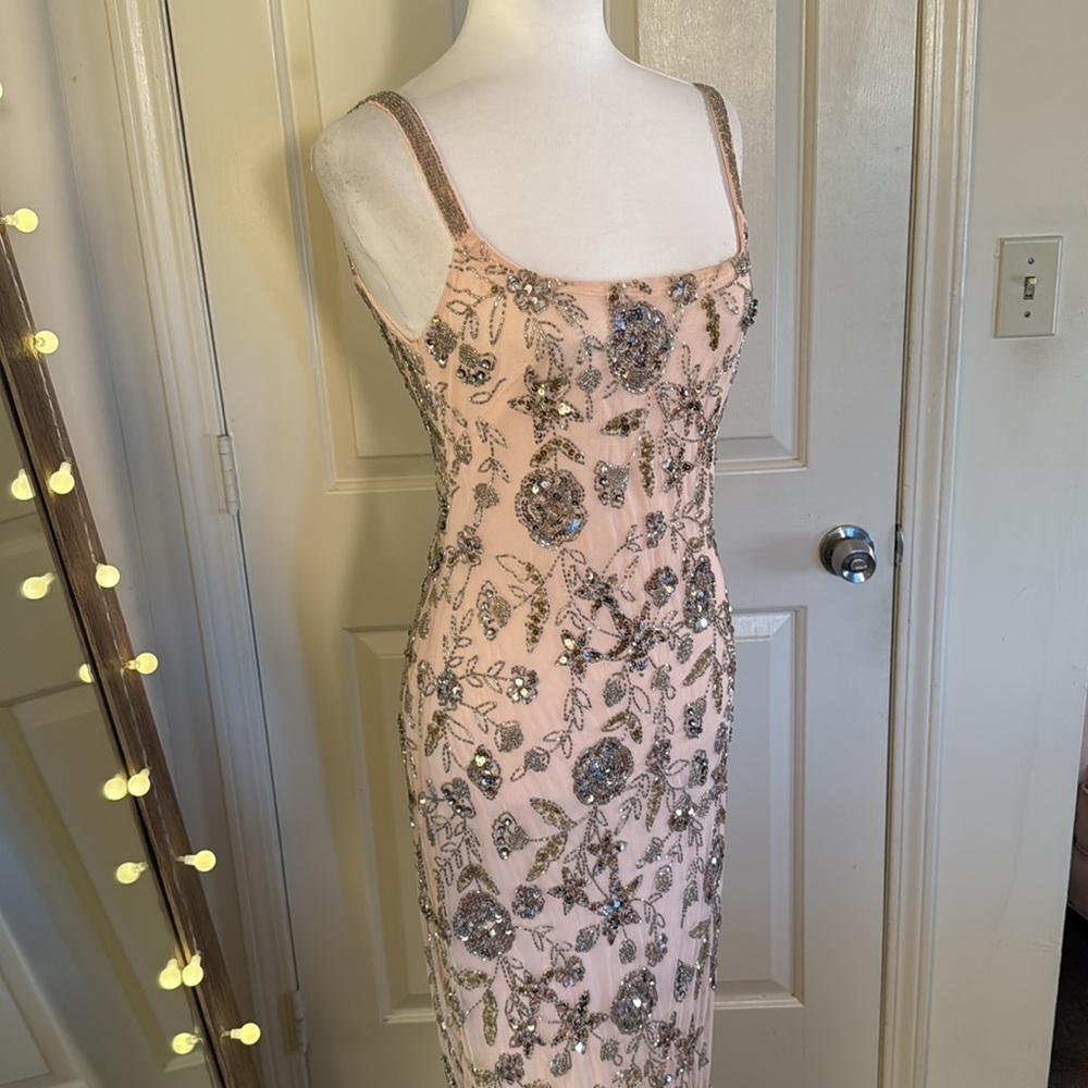 MAC DUGGAL
Hand Beaded Floral Gown with Beaded Spaghetti Straps - Picture 7 of 17